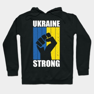 Ukraine Strong Retro Vintage Flag Hoodie